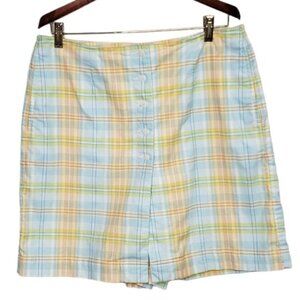Liz Claiborne Pastel Plaid Golf Shorts Skort Lizgolf Outdoor Athleisure Size 12
